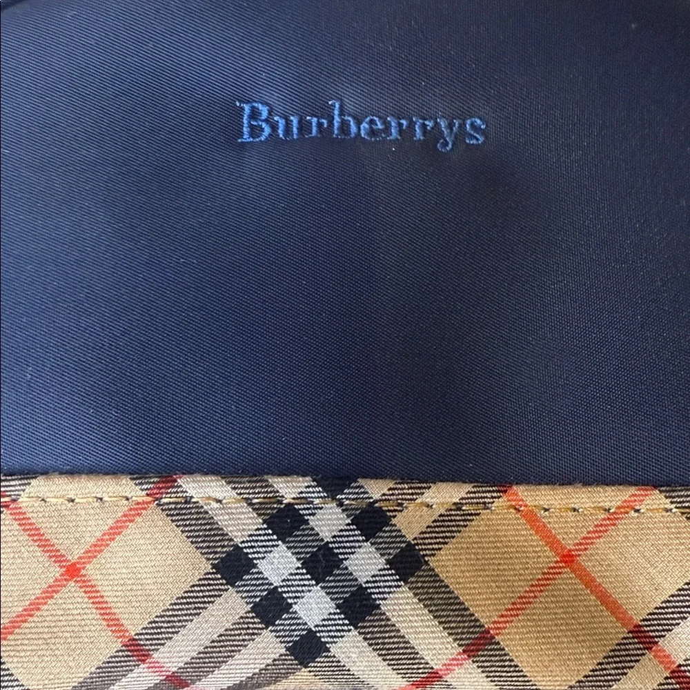 Burberrys Navy Nova Check Plaid Cosmetic Pouch Vintage